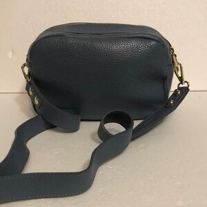 Viola Gigli Made in Italy Blue Leather Crossbody Bag EUC